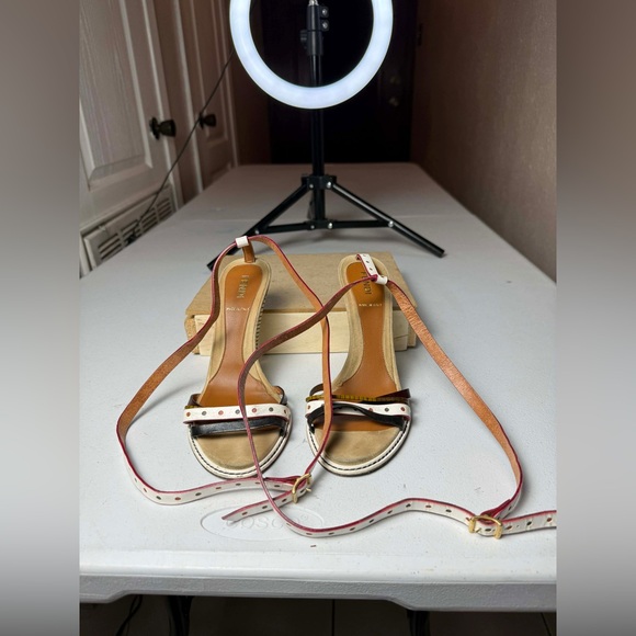 Fendi Multicolour Leather Ankle Strap Heeled Sandals Size 36 / US 6 - Picture 12 of 12